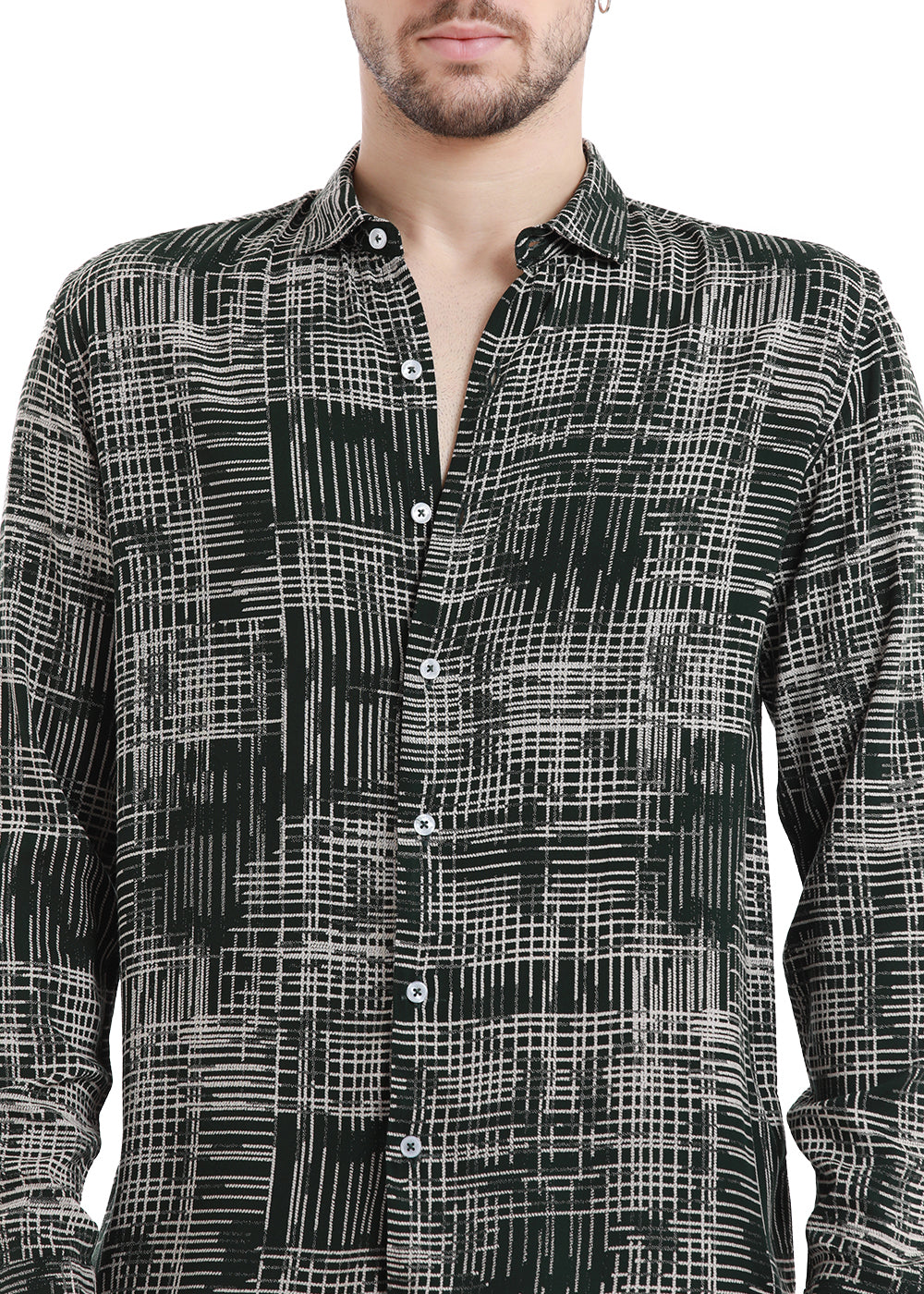Stroke line Green Feather shirt