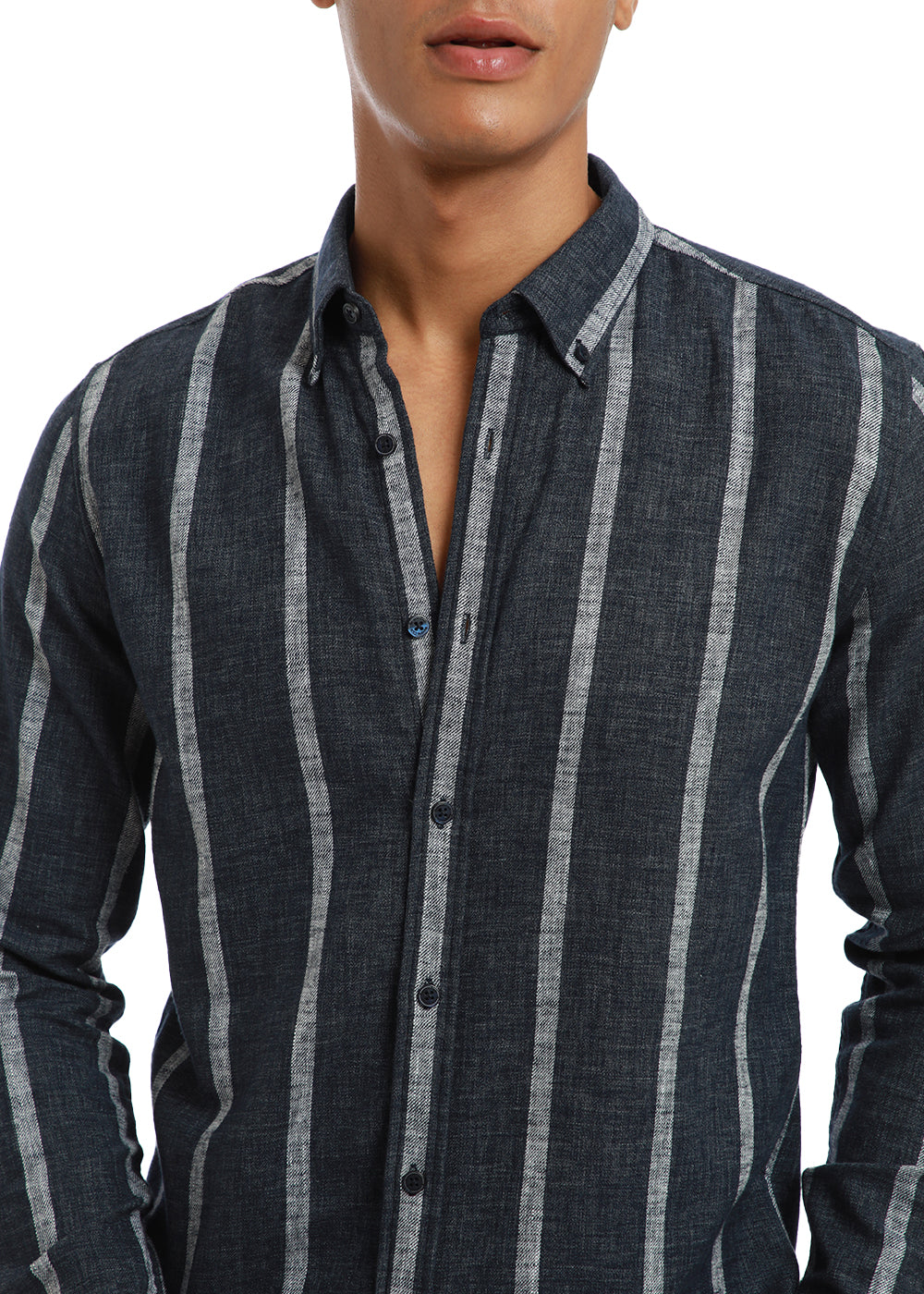Melange Parallel Blue Stripe shirt