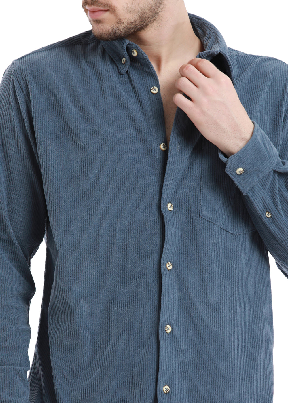 French Blue Corduroy Shirt