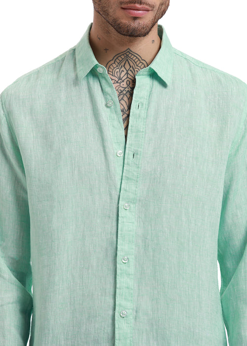 Mint Green Pure Irish Linen Shirt