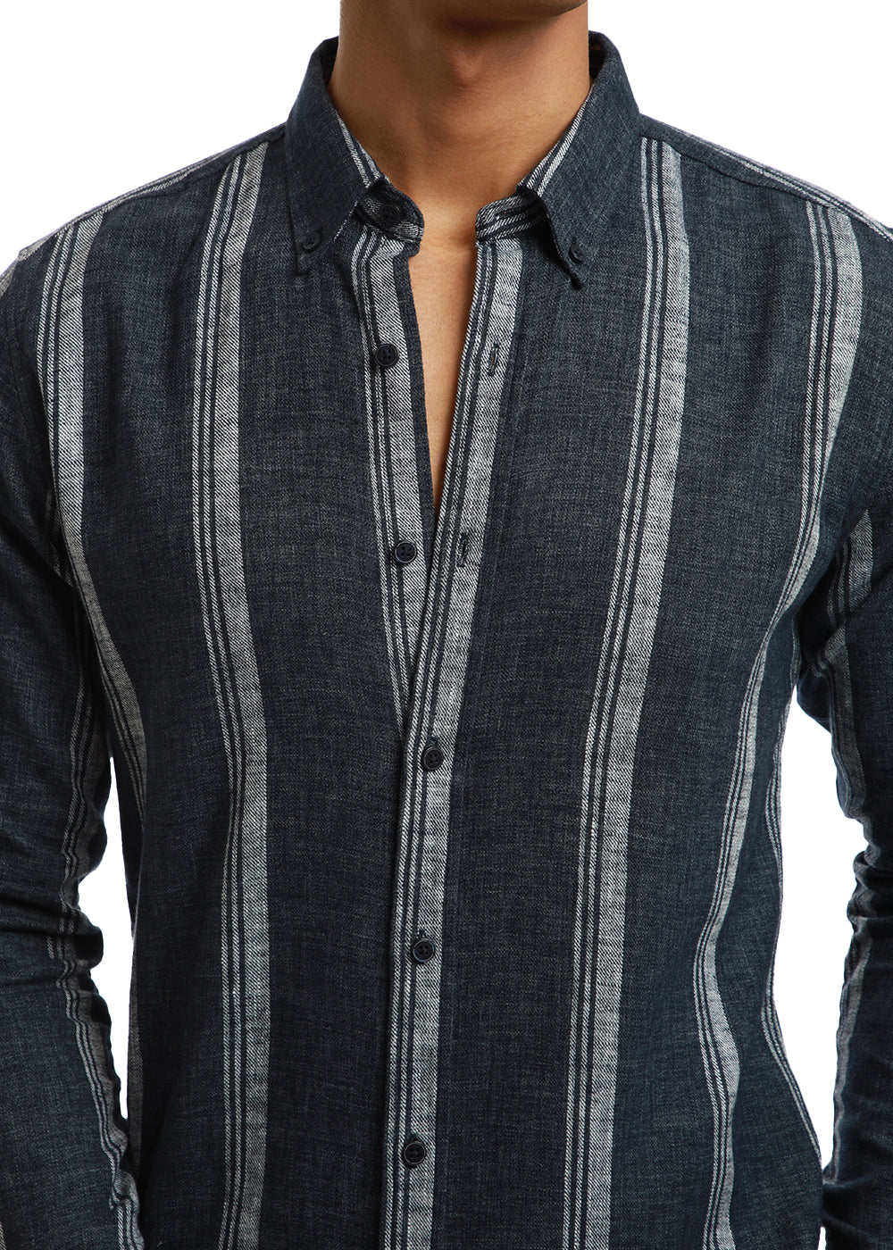 Melange Triadic Blue Stripe Shirt