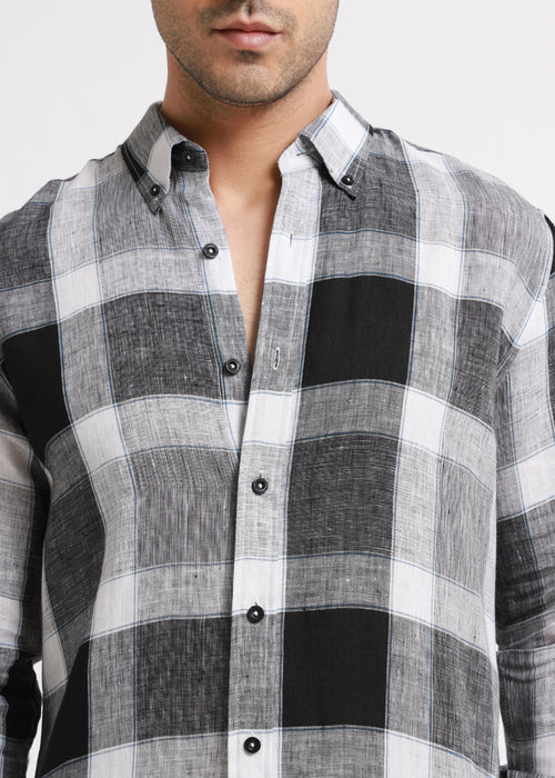 Pure Irish Linen Checks Shirt