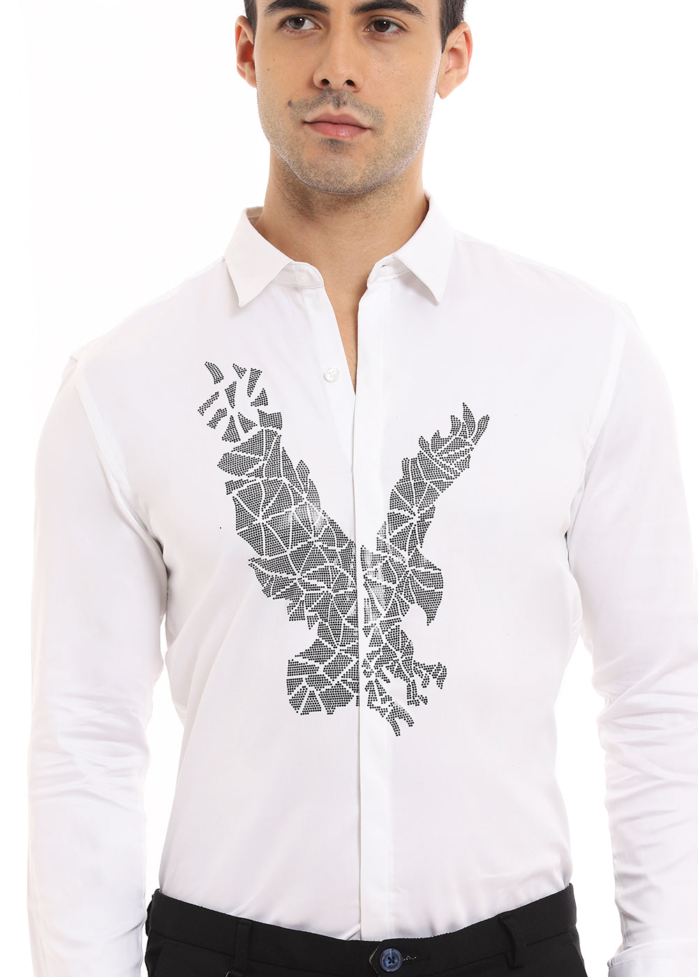 White Soar Eagle Sequenced Shirt