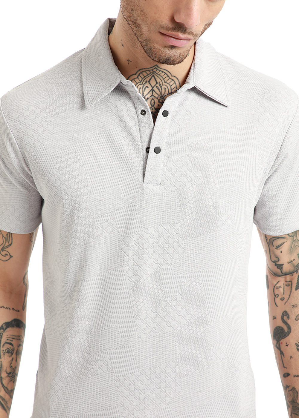 Light Gray Structured Polo Tshirt