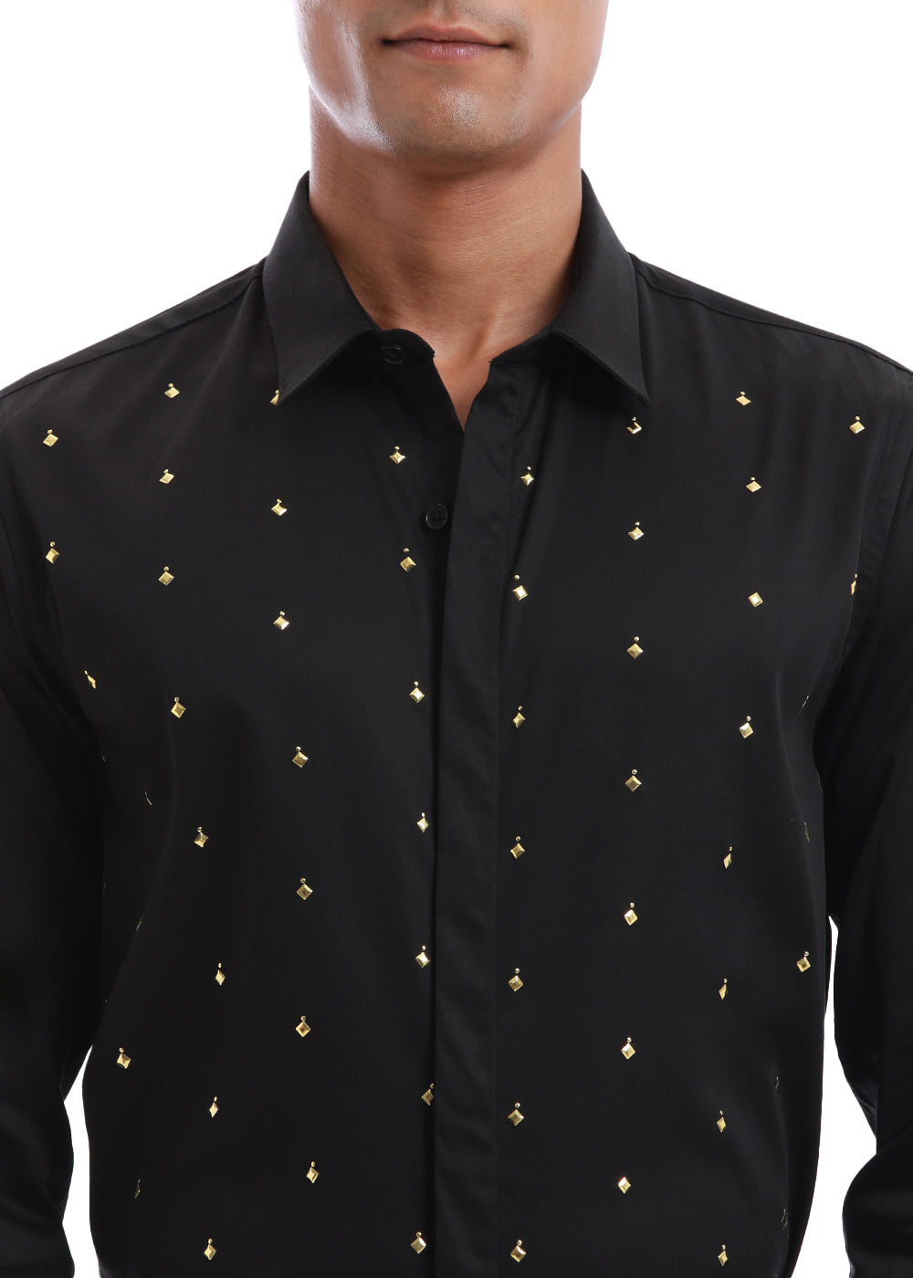 Embellished Black Designer Shirt