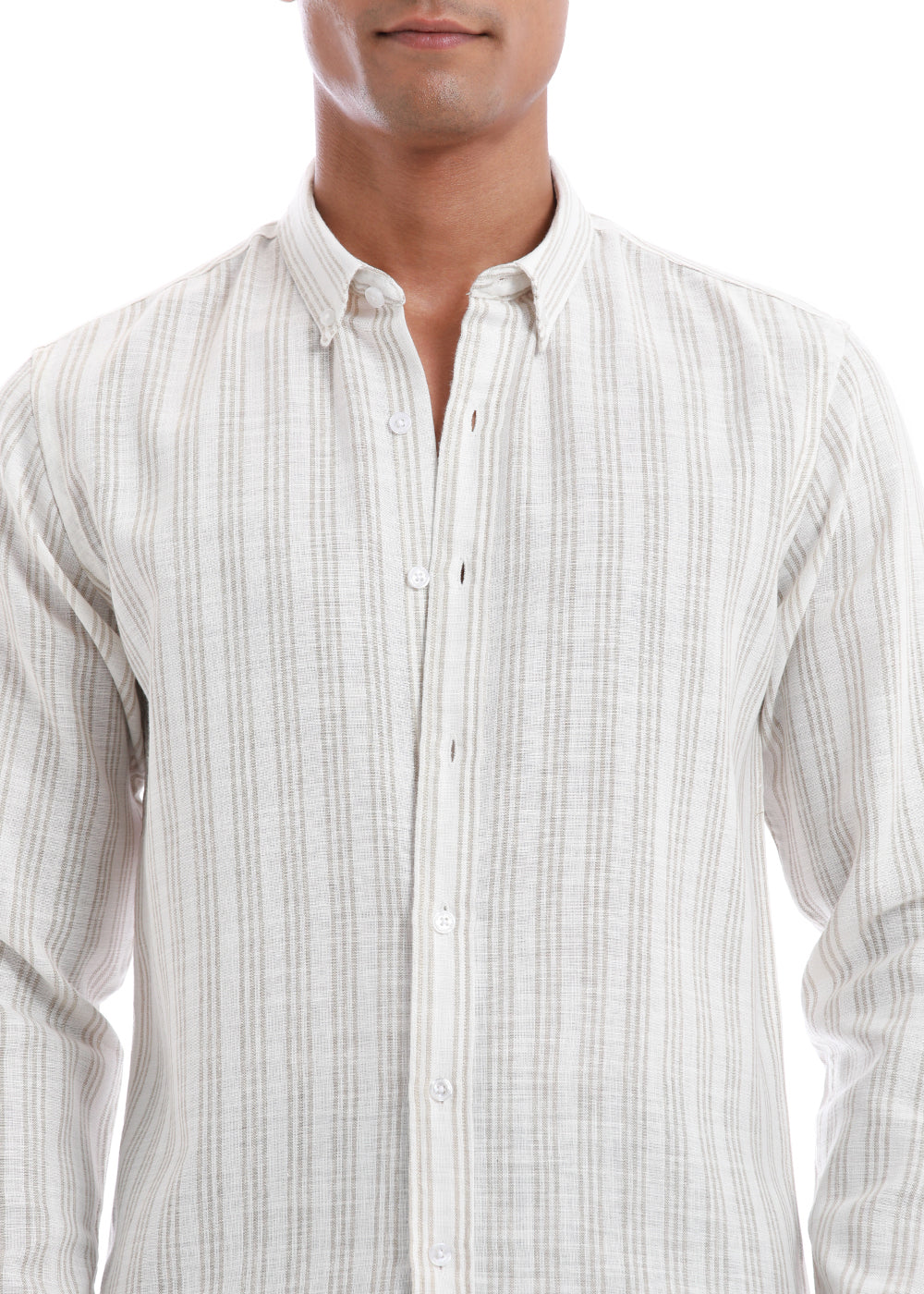 Loral Oak Stripe Blended Linen shirt