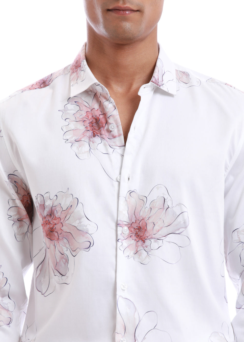 Sakura White Printed Shirt