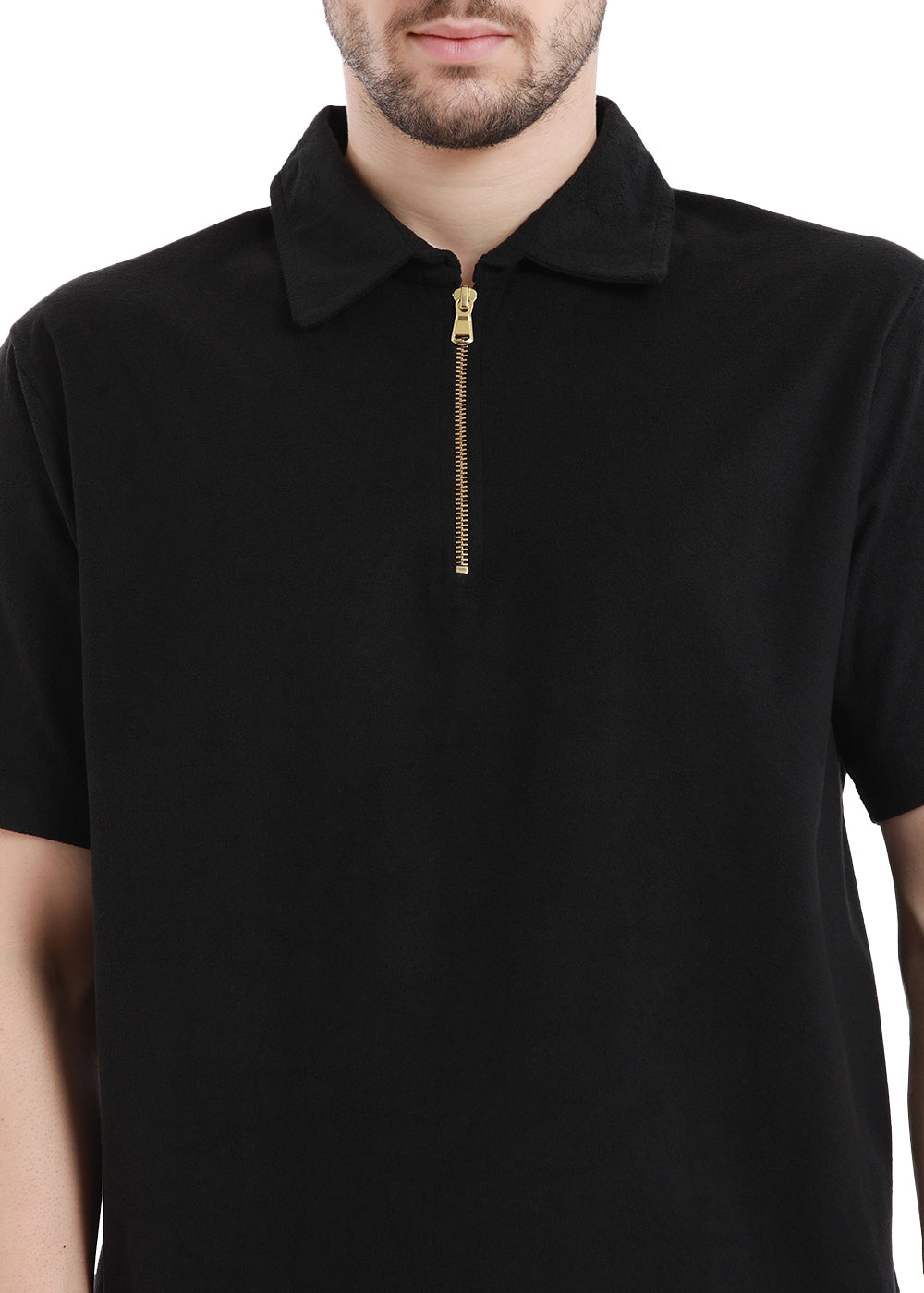 Caviar Black Zip polo T-shirt