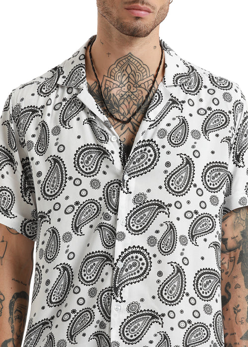 Zubolo Paisley Print Short Sleeve Shirt