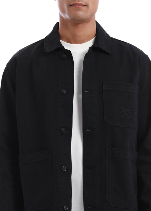 Jade Black Cotton Drill Jacket