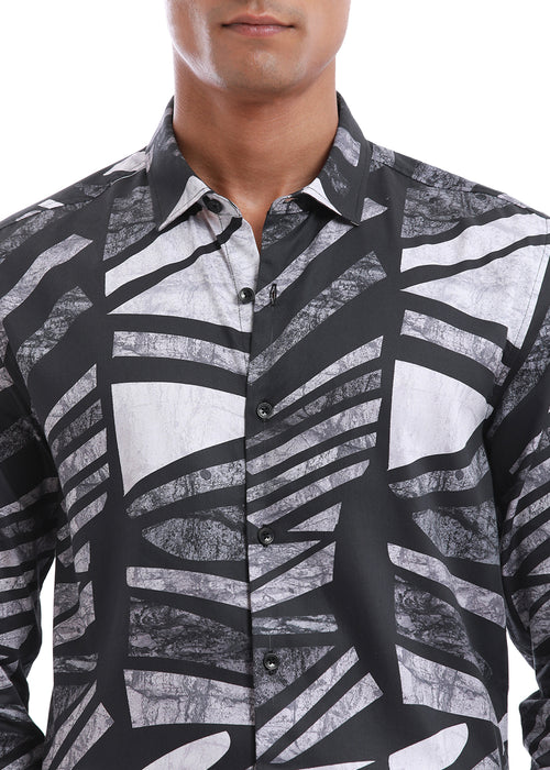 Turbulent Black Printed Shirt