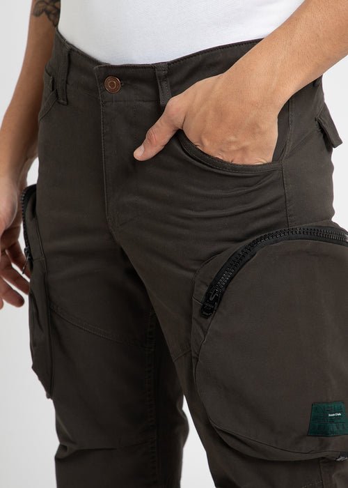 Pine Green Zipper Cargo Pant