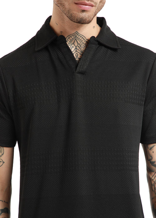 Jacquard Black Polo T-shirt