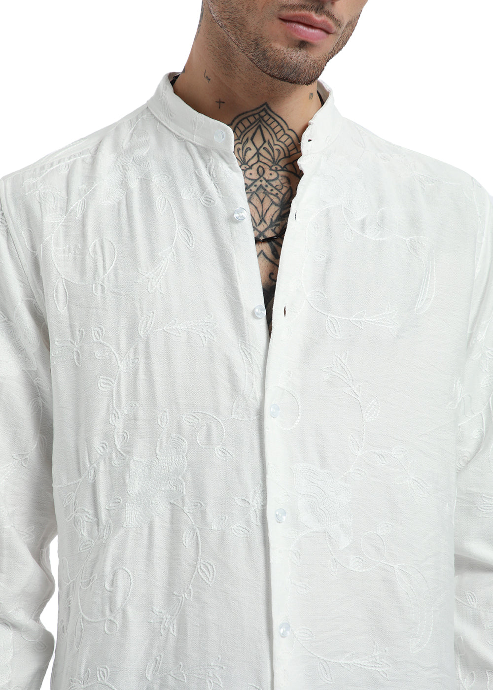 White Onyx Embroidery Shirt
