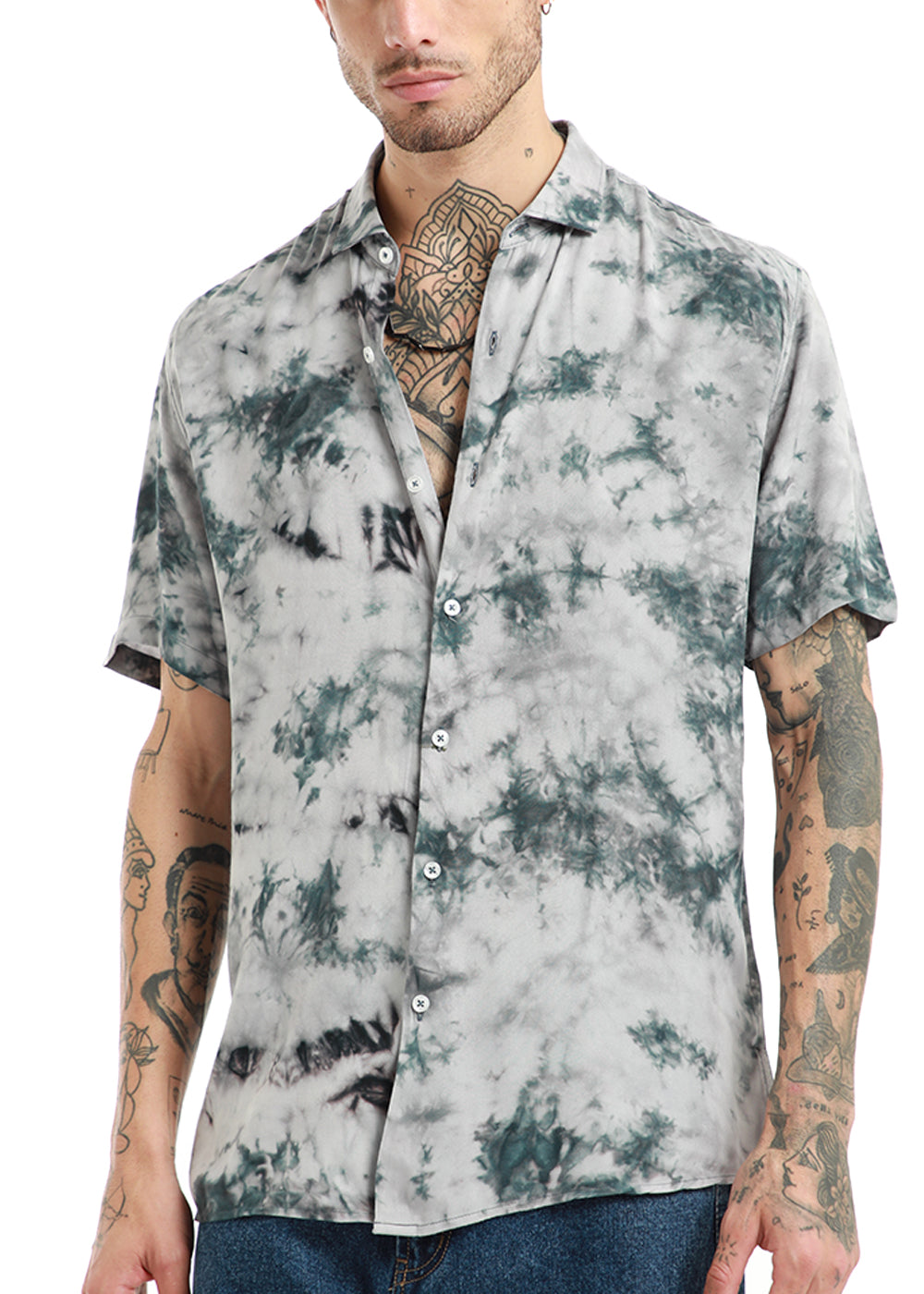 Ombre Print Half Sleeve Shirt