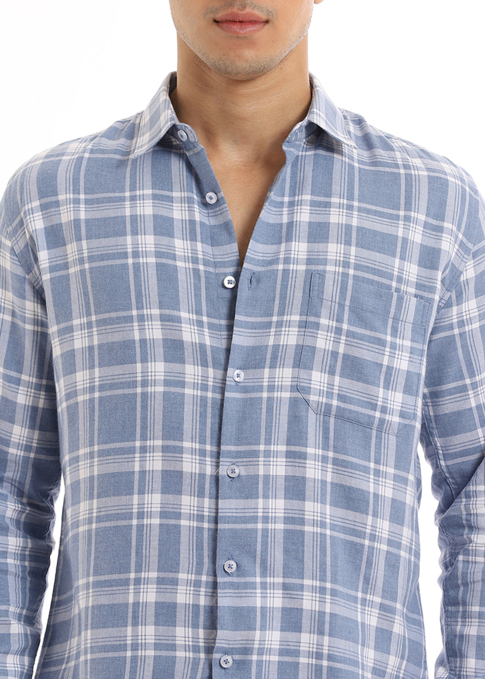 Melange Ballad Blue Check Shirt