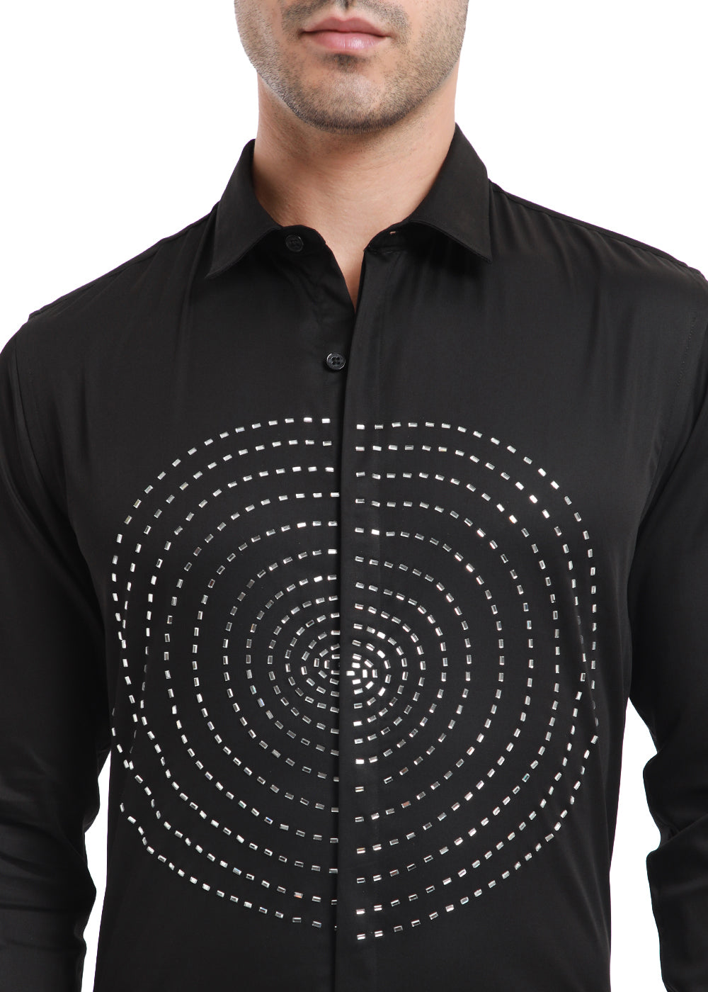 Stud Circle Eleganza Black Shirt