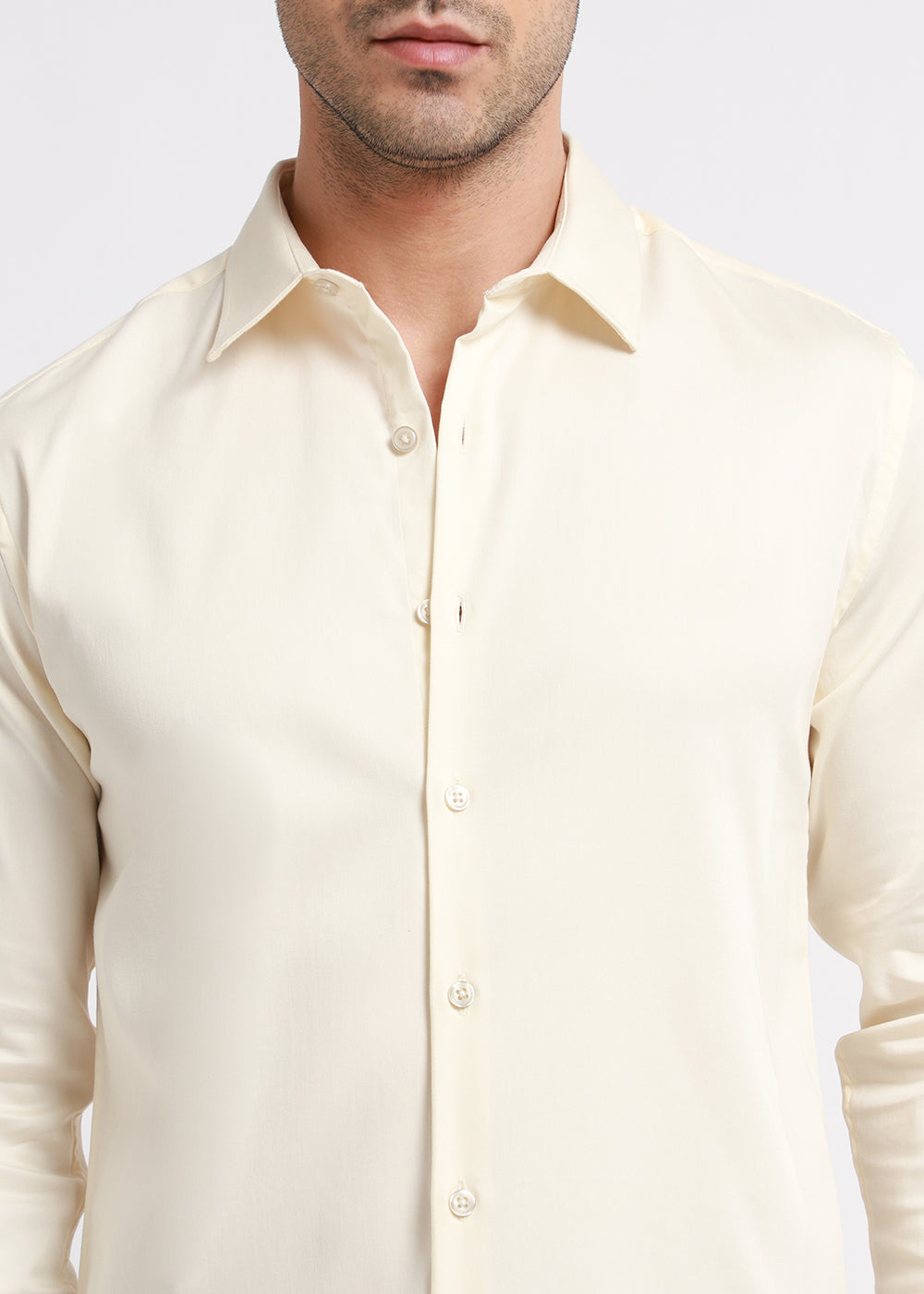Cream Satin Shirt