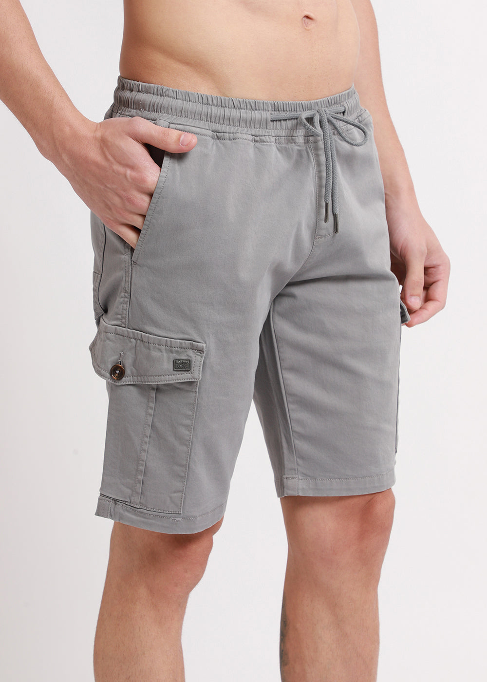 Brocky Grey Cotton Cargo Shorts3