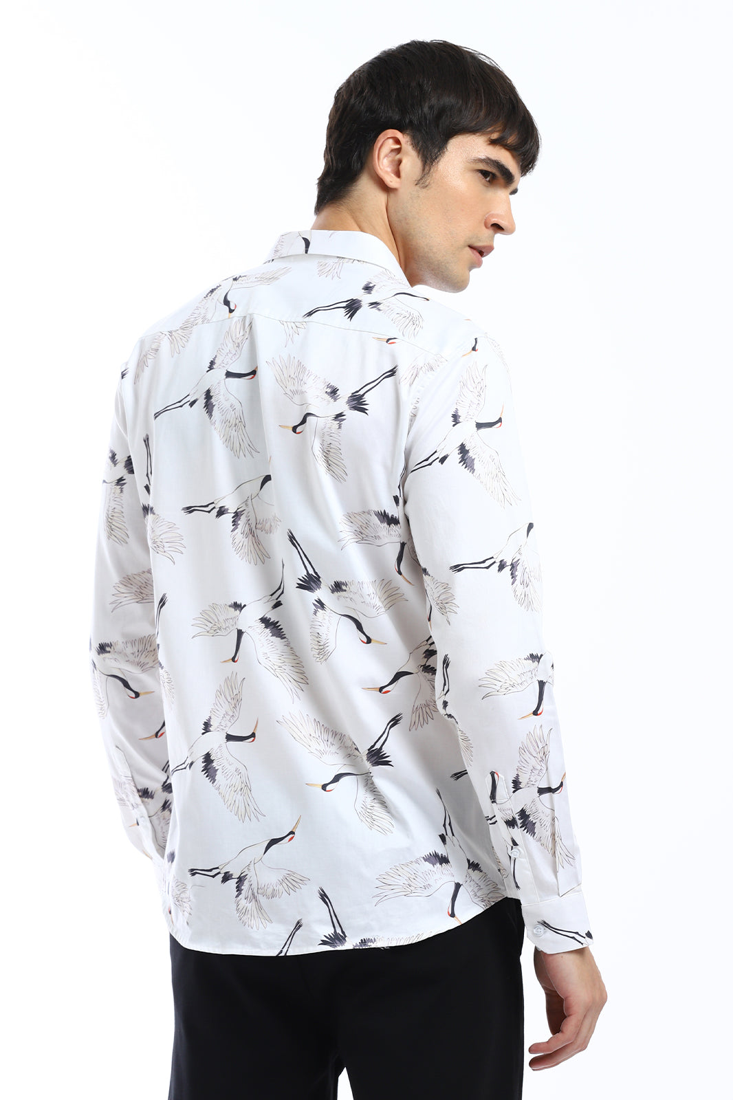 Crane Bird Print Shirt