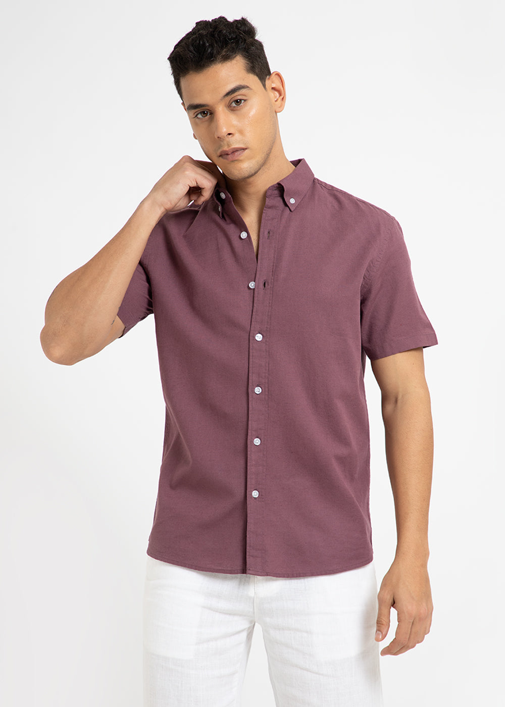 Violet Cotton Linen Shirt
