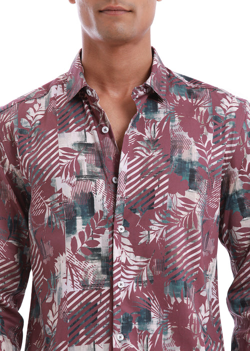 Twig Leaf Printed Shirt