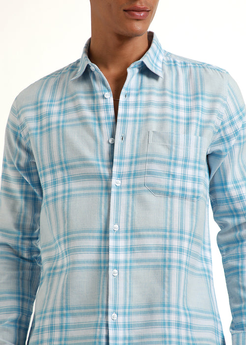 Melange Air Blue Check Shirt