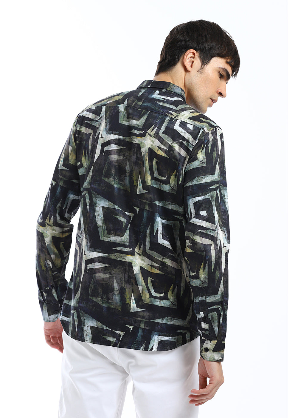 Black Illusive Abstract Print Shirt