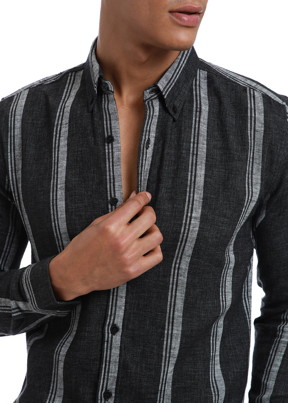 Melange Triadic Gray Stripe Shirt