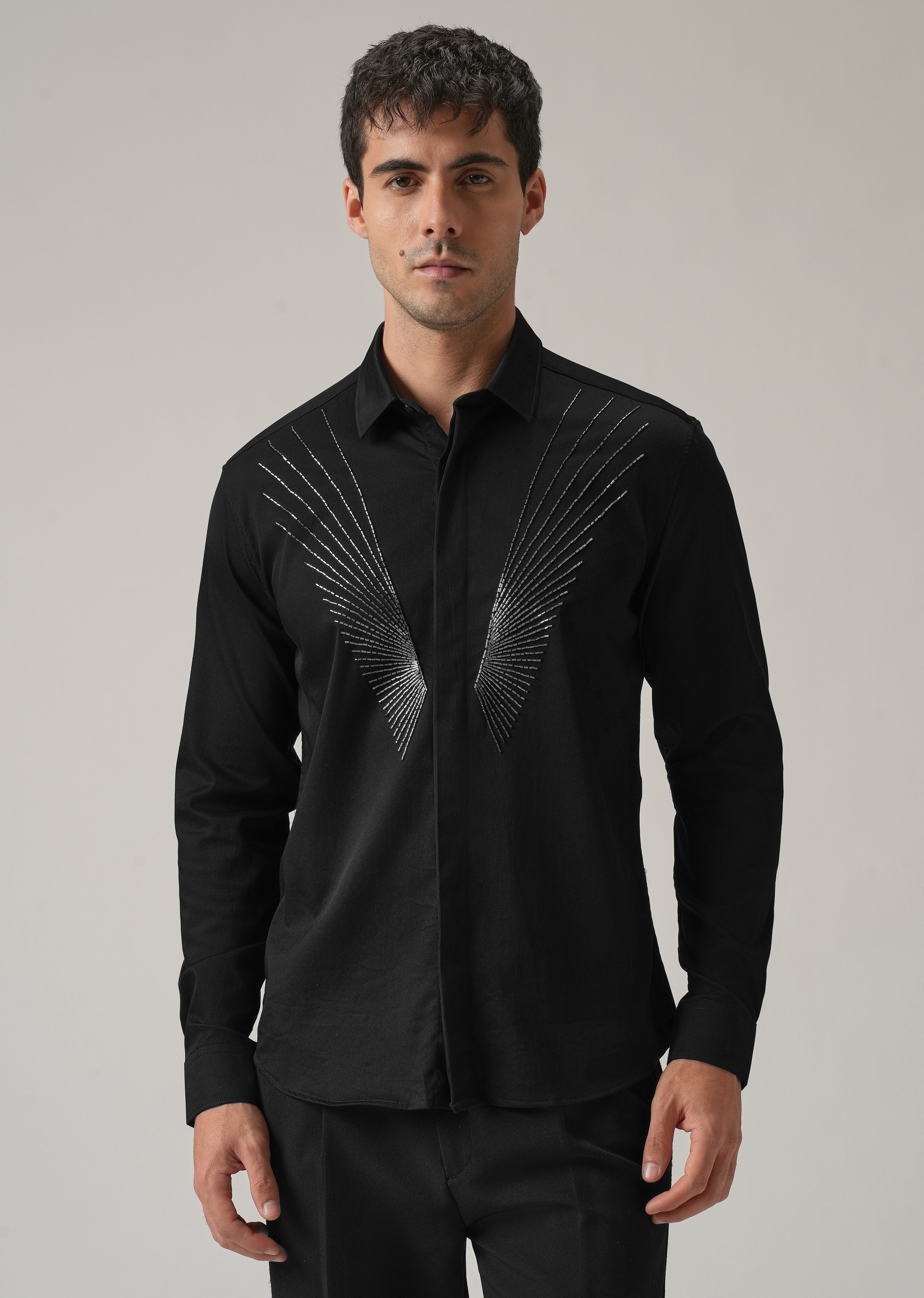 Radiant Handwork Black Designer Shirt