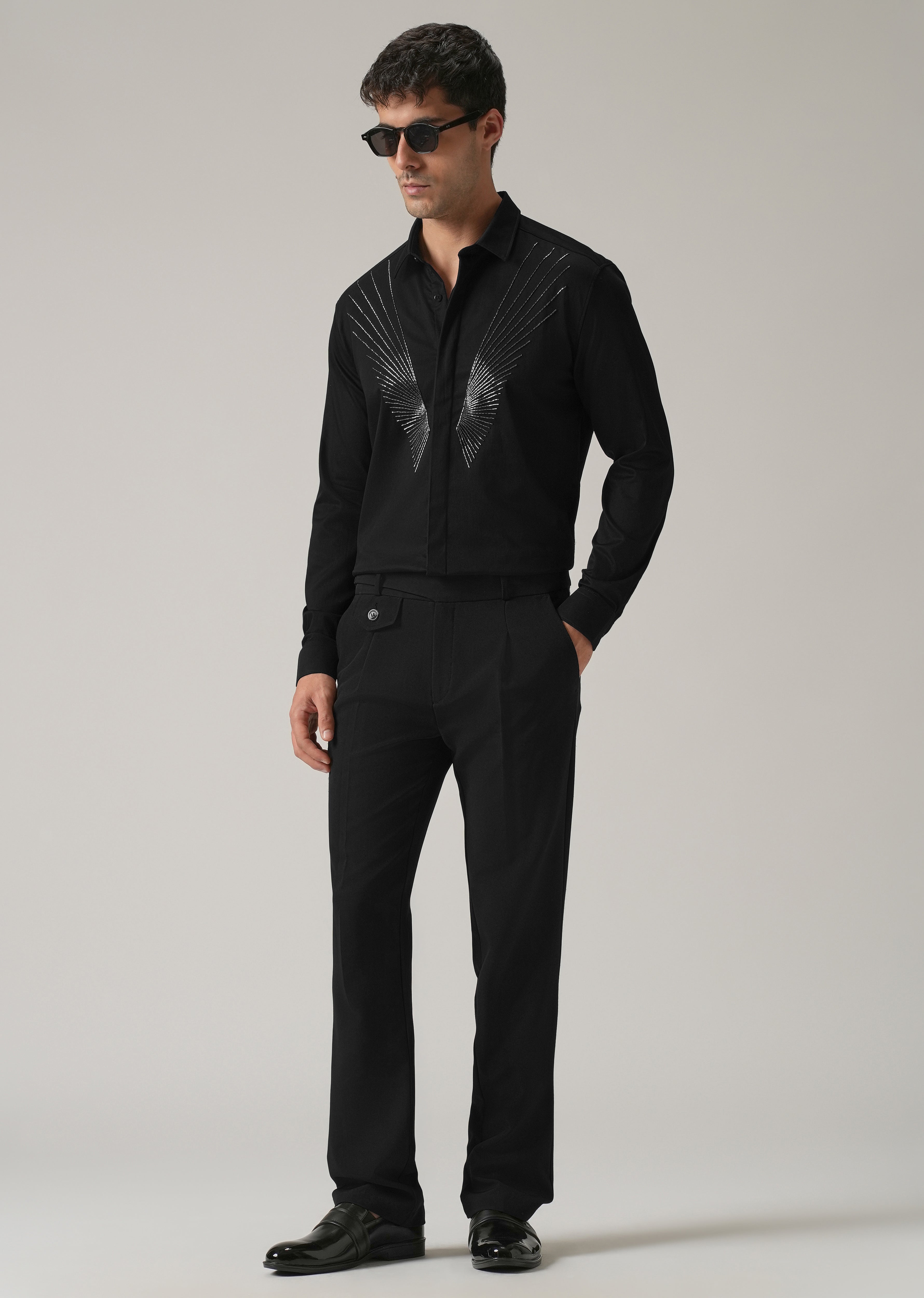 Radiant Handwork Black Designer Shirt