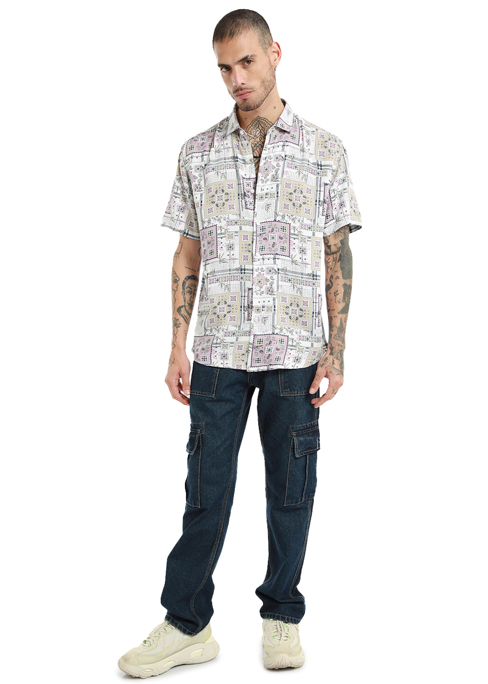 Opaque print half sleeve shirt
