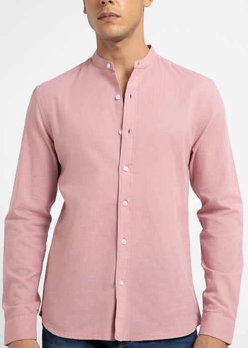 Sakura Pink Cotton Linen Shirt