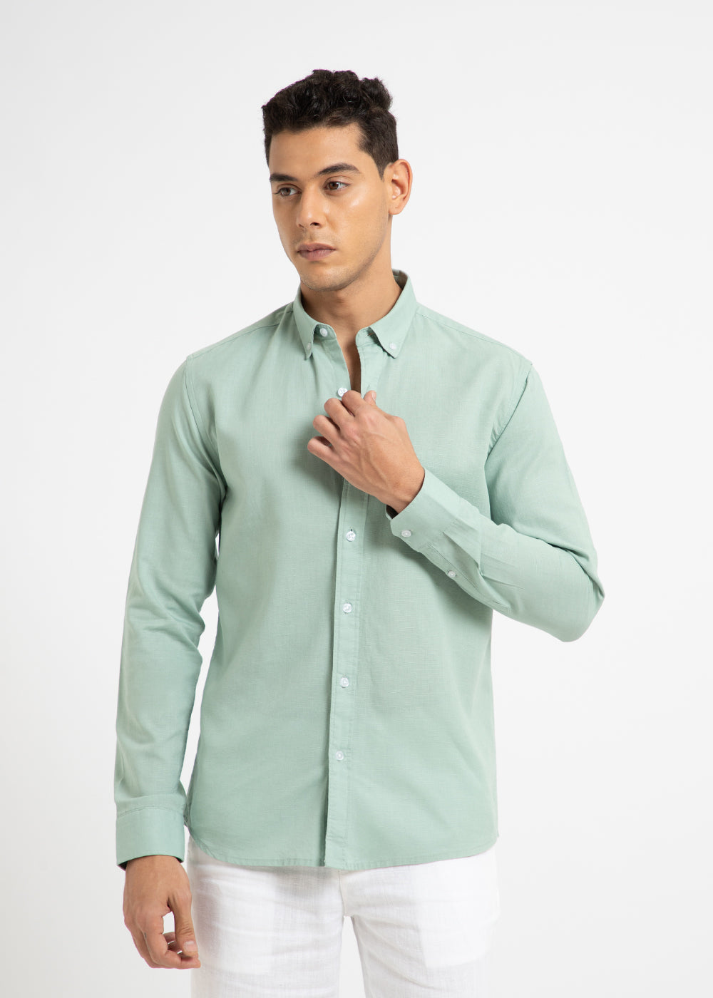 Mint Leaf Cotton Linen Shirt