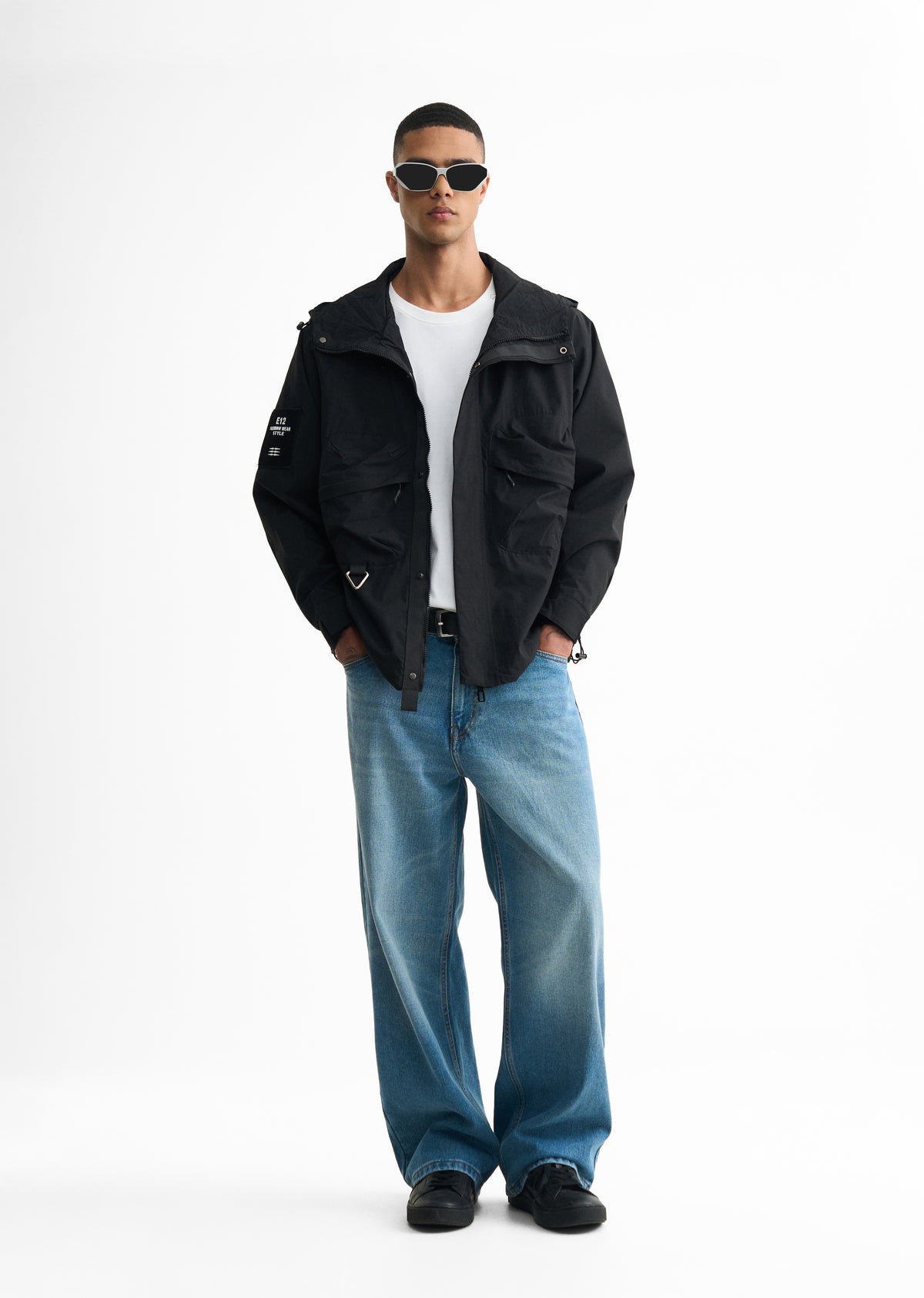 Black Hooded Utility Jacket