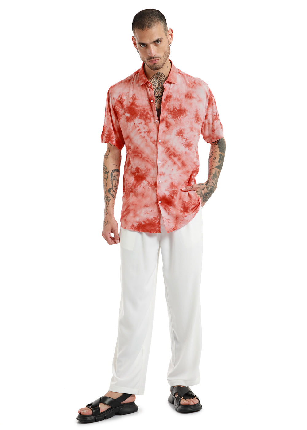 Scarlet Tie dye Half Sleeve Shirt