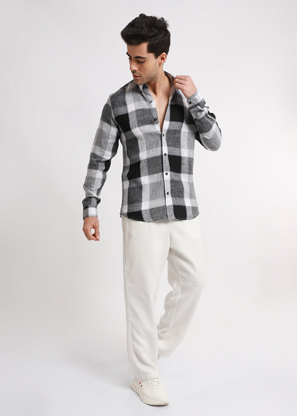 Pure Irish Linen Checks Shirt