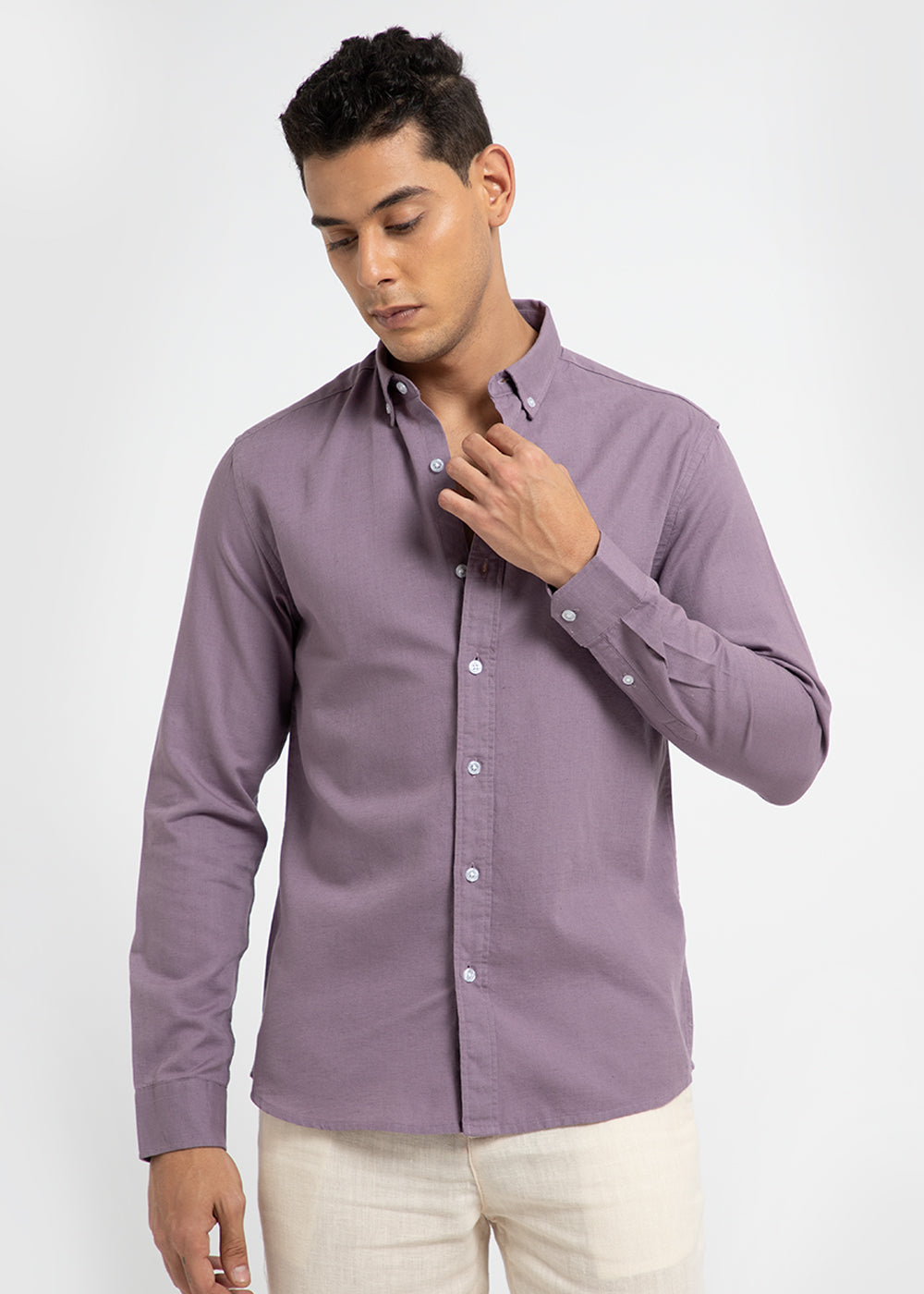 Lilac Cotton Linen Shirt