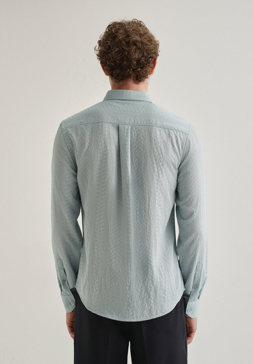 Blue Self Patterned Shirt