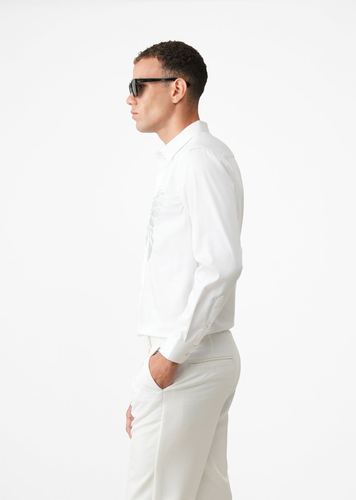 Mist White Flapper Designer Shirt