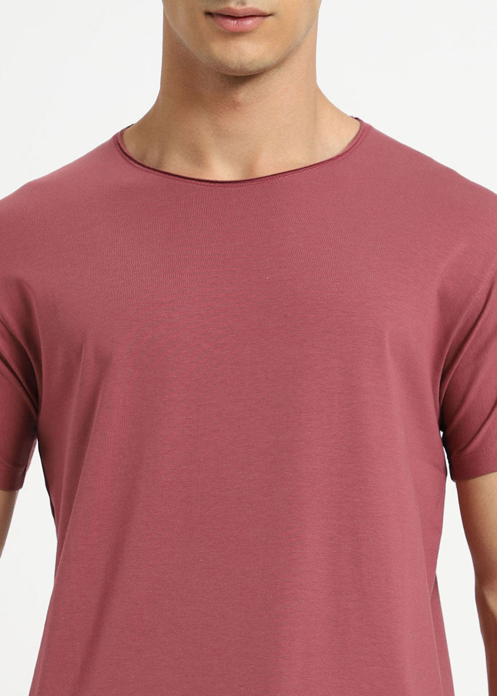Salmon Pink Crew neck T-shirt