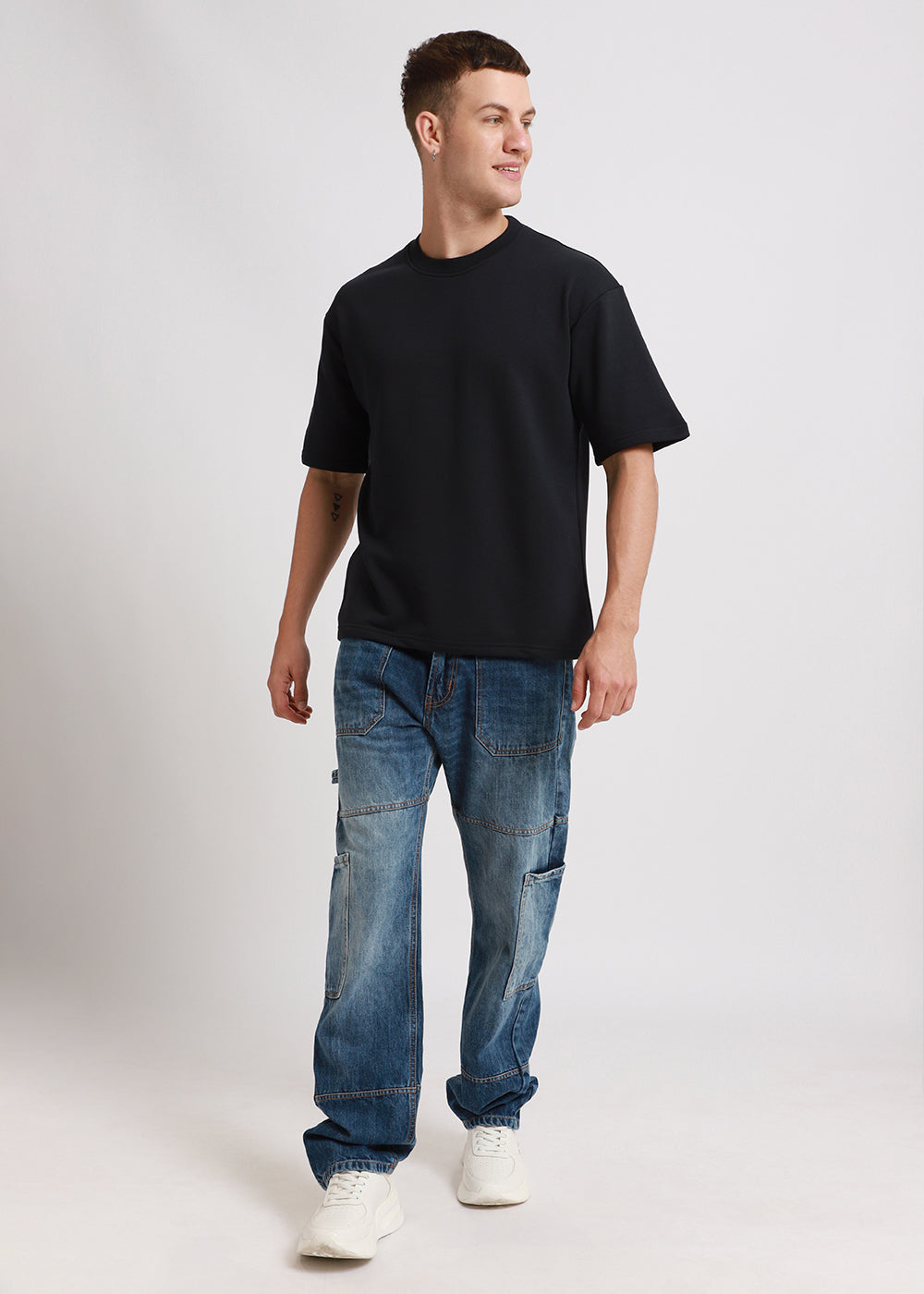 Dark Blue Oversized Basic T-shirt