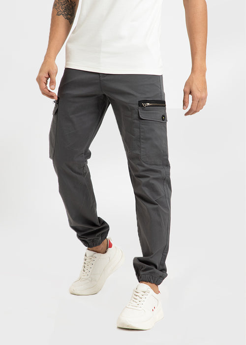 Iron Gray Elasticated Cargo Pant