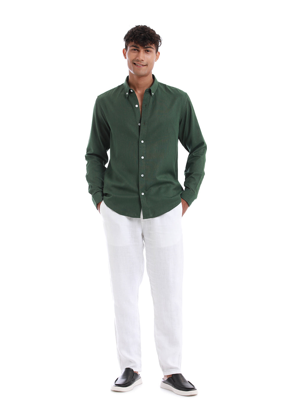 Cilantro Green Blended 100% Linen shirt