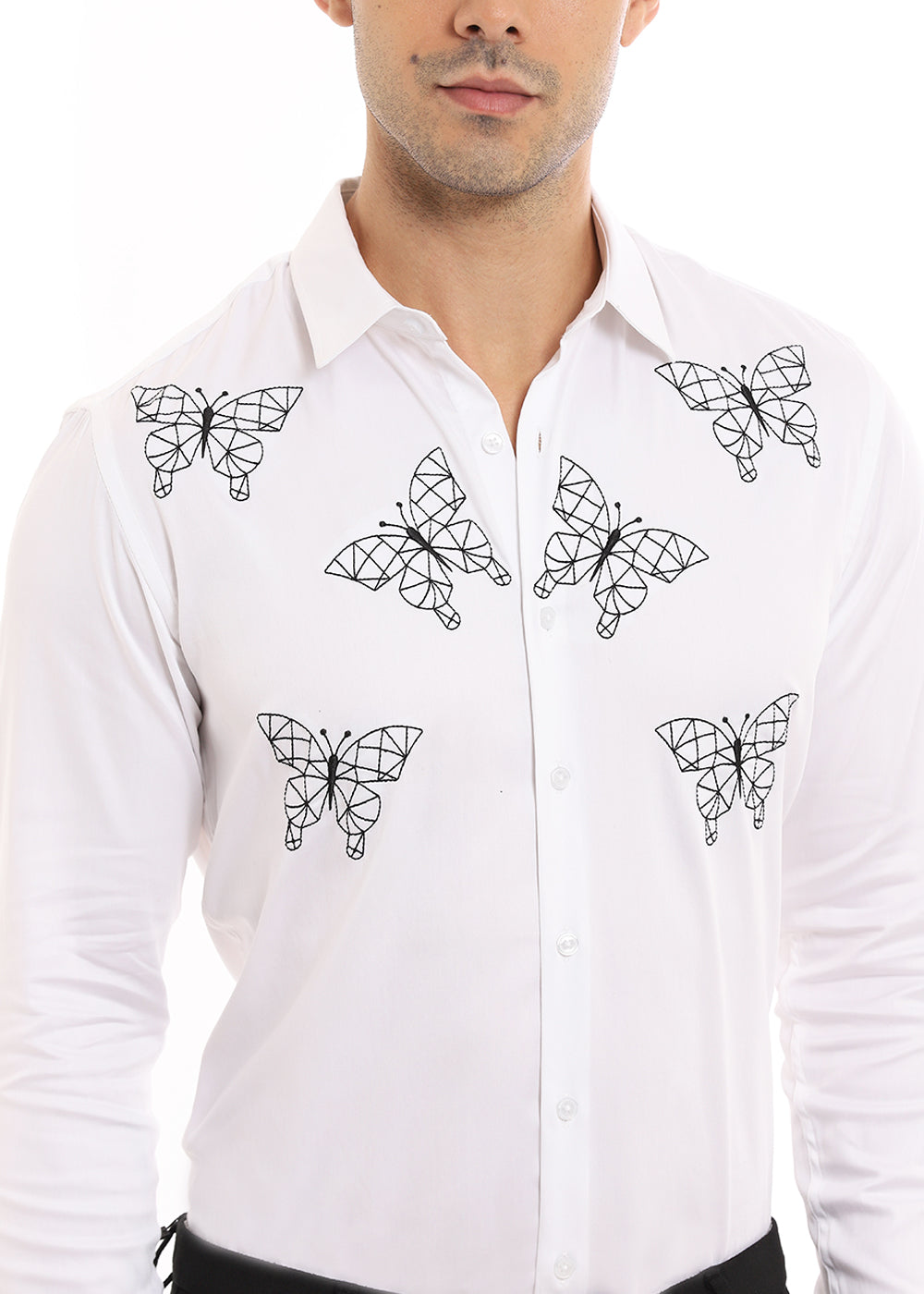 Flutter Embroidery White Shirt