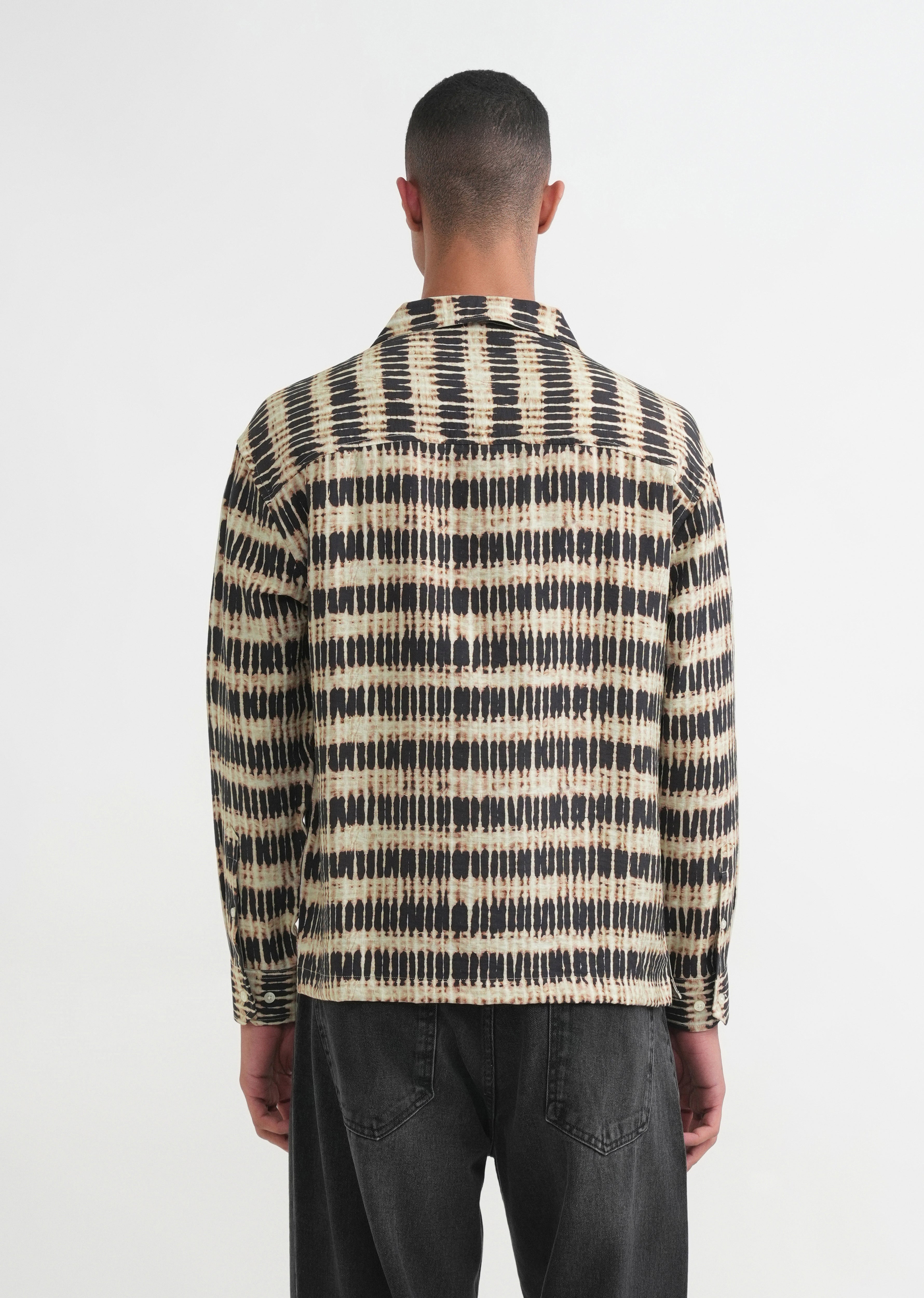 Beige Abstract Relaxed Fit Shirt