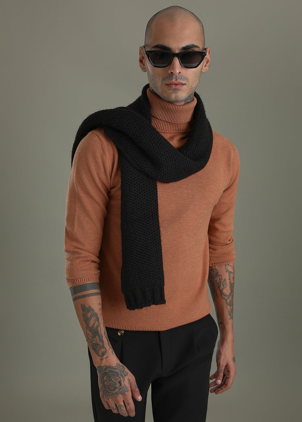 Orange Turtle-Neck Sweater