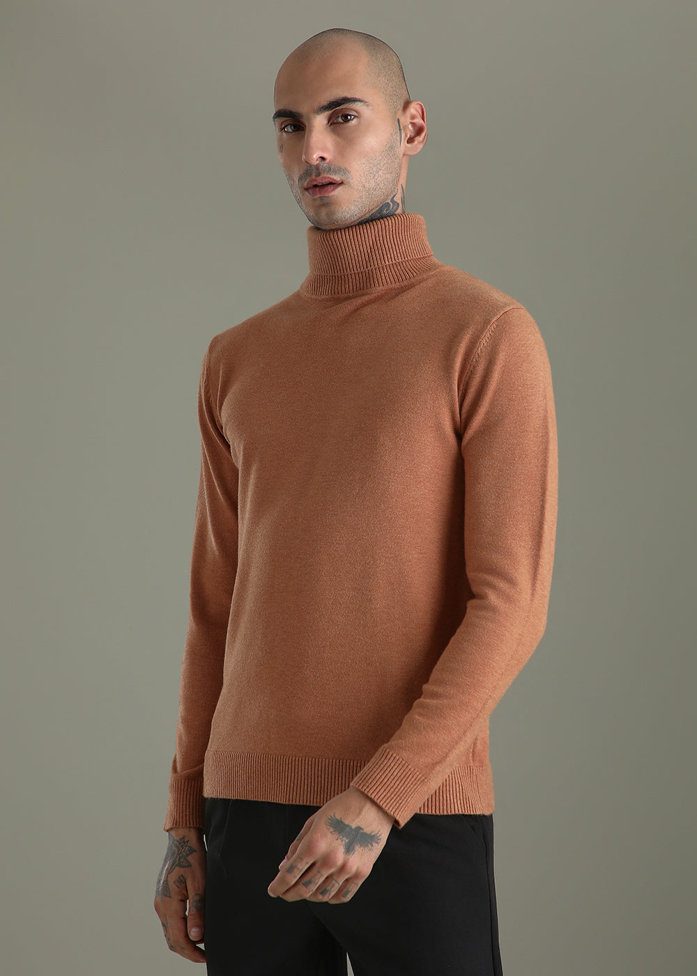 Orange Turtle-Neck Sweater