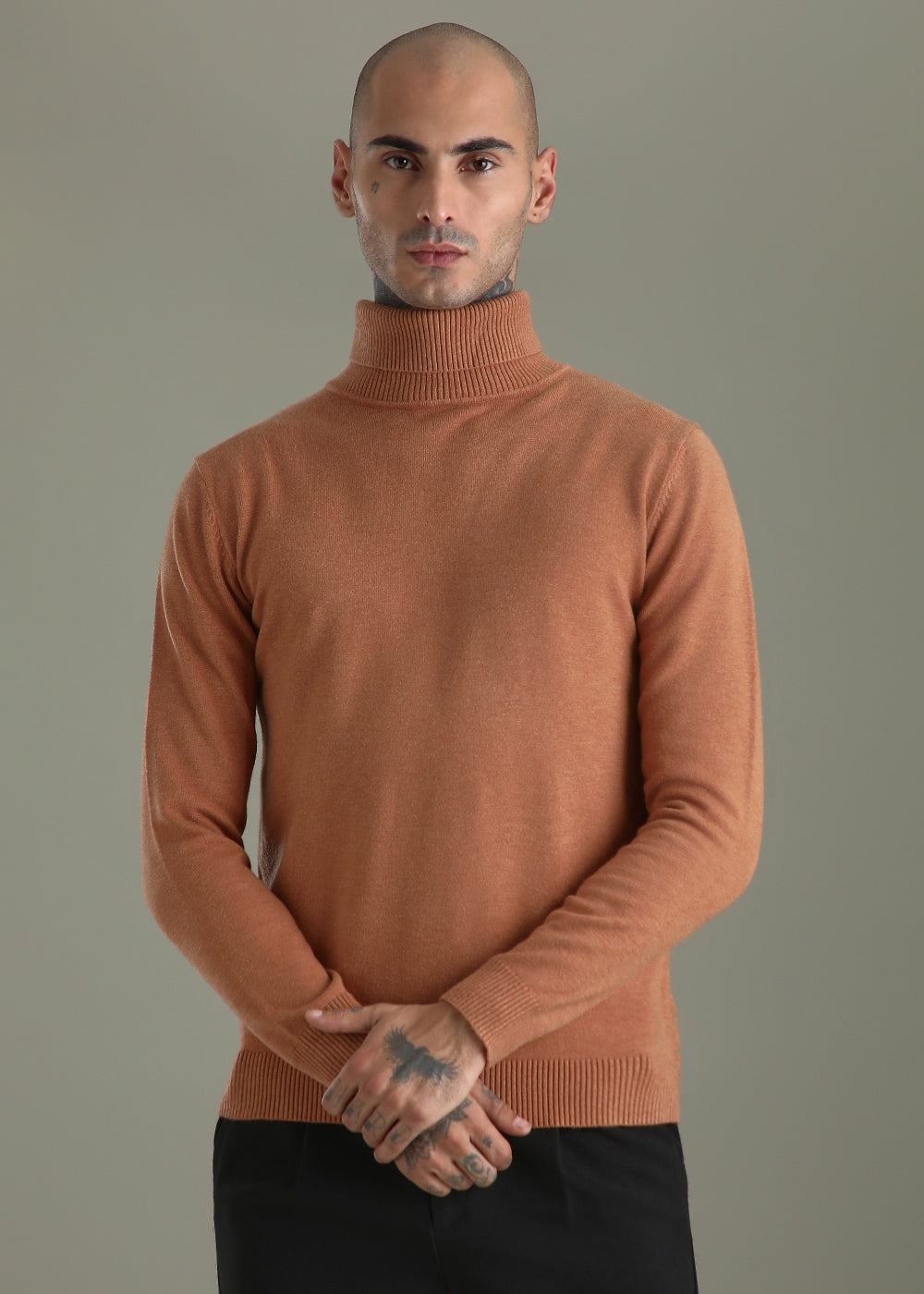 Orange Turtle-Neck Sweater