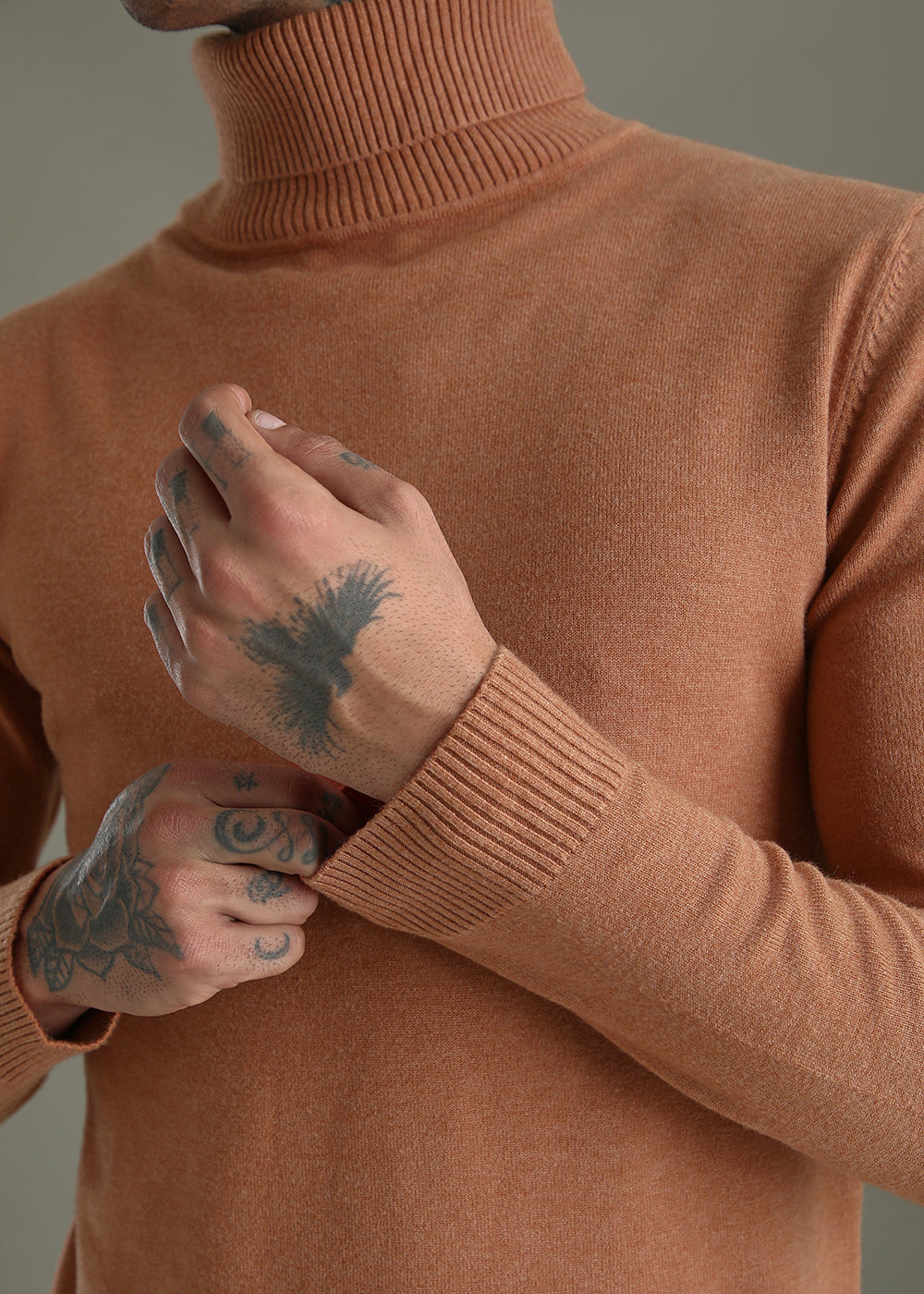 Orange Turtle-Neck Sweater